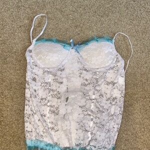 Lace Camisole with Blue Accents